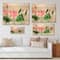 Designart - Vintage Pink Lotuses In The Pond II - Traditional Print on Natural Pine Wood